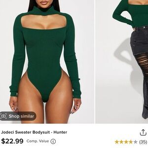 Hunter Green Sweater Bodysuit